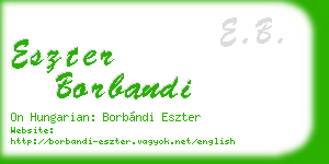 eszter borbandi business card
